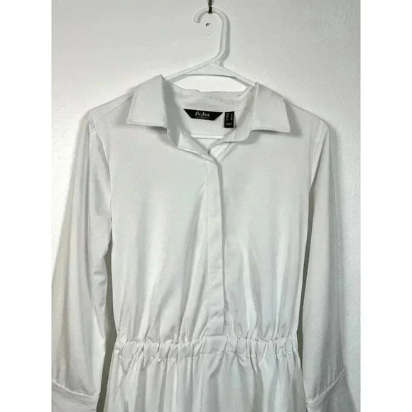 Du Jour Long Sleeve Hi-Low Hem Woven Blouse w/Slit Cuffs QVC Womens S Small NWOT - Picture 2 of 12